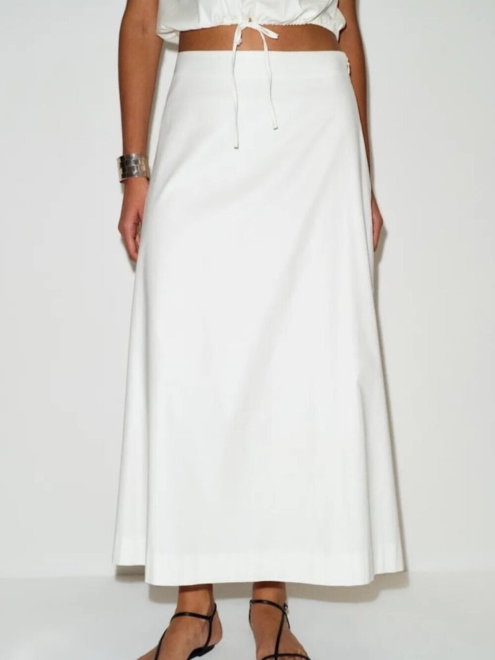 NEW Reformation Jordan Two Piece Short Sleeve Skirt Set Cotton White | US 2 UK 6 - Picture 3 of 16
